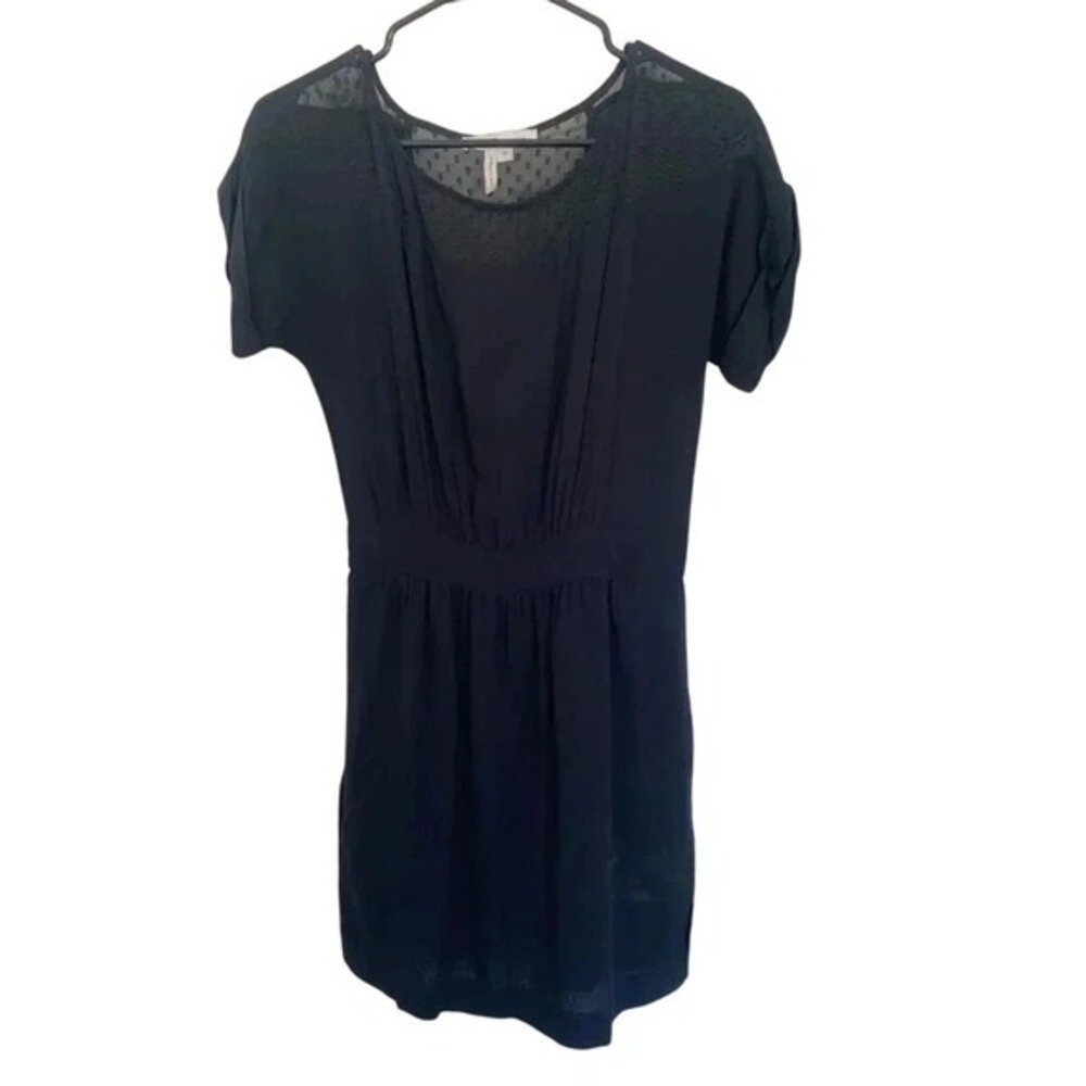BCBGeneration Women mini dress | c-thru panels | Polka Dot | Capped sleeves | XS